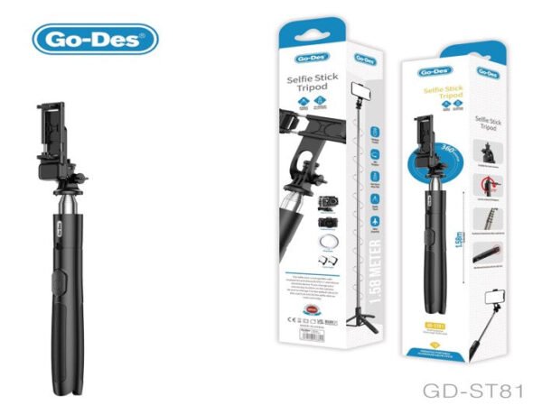 Go-Des Selfie Stick Tripod with Wirelesss Control Camera Telescopic tripod Stand for outdoor photography selfie stick phone holder