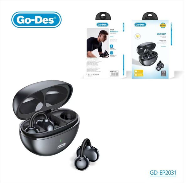 Go-Des Wireless Ear Clip Bluetooth 5.3 Headphones ENC Noise Cancelling