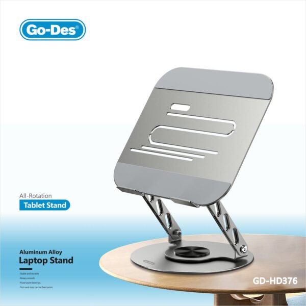 Go-Des 360° Rotating Aluminum Laptop Tablet Stand