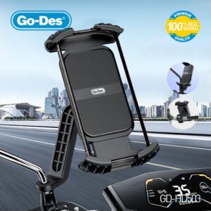 Go-Des 2in1 Cell Phone Stand Shockproof Anti-Shake Mount for Bicycle Motorcycle and Stroller 360° Adjustable