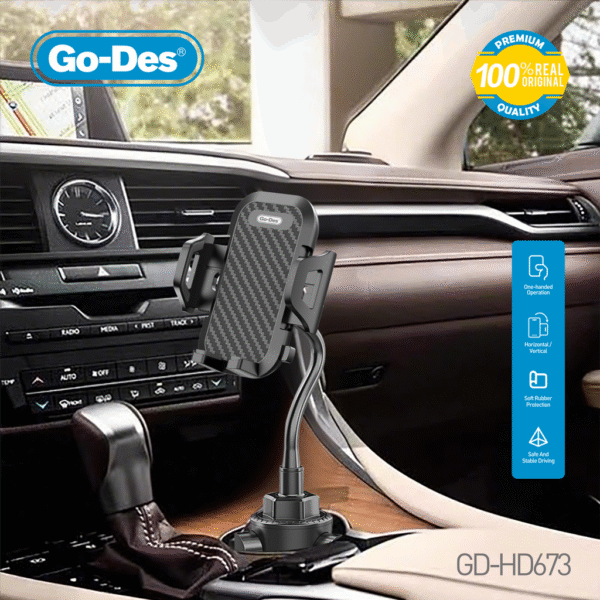 Go-Des Car Cup Holder Phone Mount