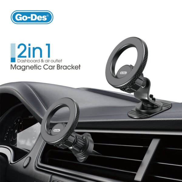 Go-Des 2in1 Magnetic Car Phone Holder Dashboard Air Vent Mount Magsafe Strong Magnet 360 Rotation