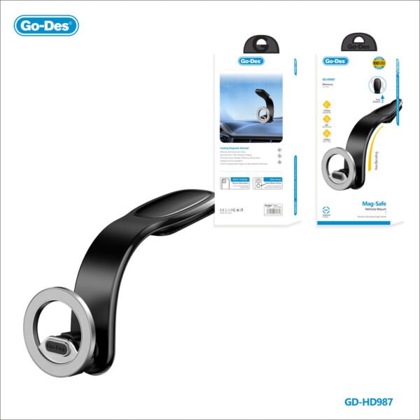 Go-Des Arbitrary Bending MagSafe Car Mount 360° Folding Magnetic Stand for with Memory Alloy Arm