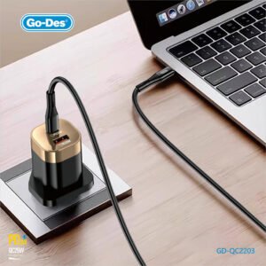 Go-Des PD33W + QC25W Double Fast Rapid Adapter Set Dual-Port 3 Pin 38W