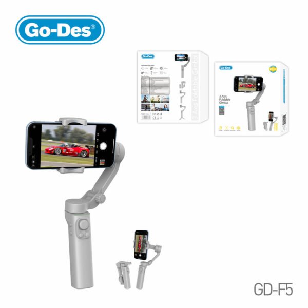 Go-Des 3 Axis Foldable APP Control Handheld Gimbal Face Object Tracking Stabilizer for Vlog Live Video