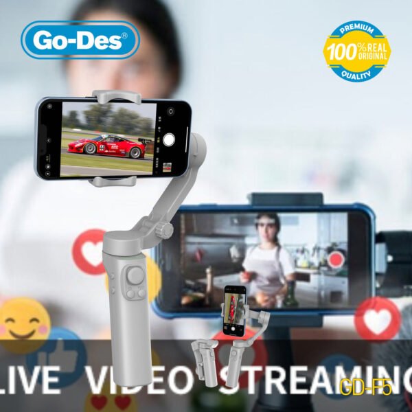 Go-Des 3 Axis Foldable APP Control Handheld Gimbal Face Object Tracking Stabilizer for Vlog Live Video