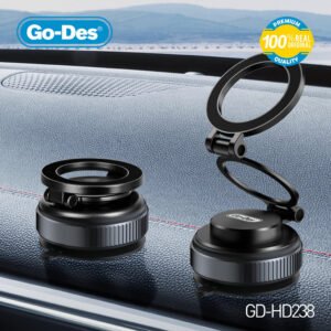 Go-Des Magsafe Magnetic Vacuum Car Mount Folding Phone Holder 360 Rotation Suction Cup Bracket