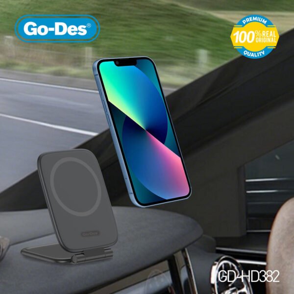 Go-Des Double-Sided Magnetic Folding Phone Stand Mini Portable Adjustable Bracket Universal Smartphone Holder