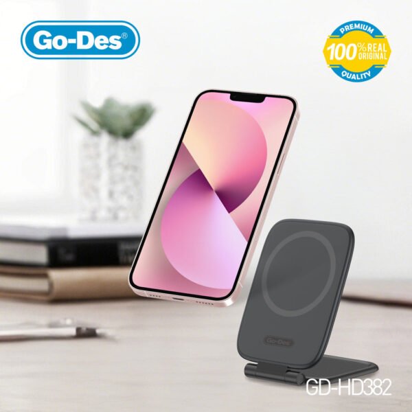 Go-Des Double-Sided Magnetic Folding Phone Stand Mini Portable Adjustable Bracket Universal Smartphone Holder