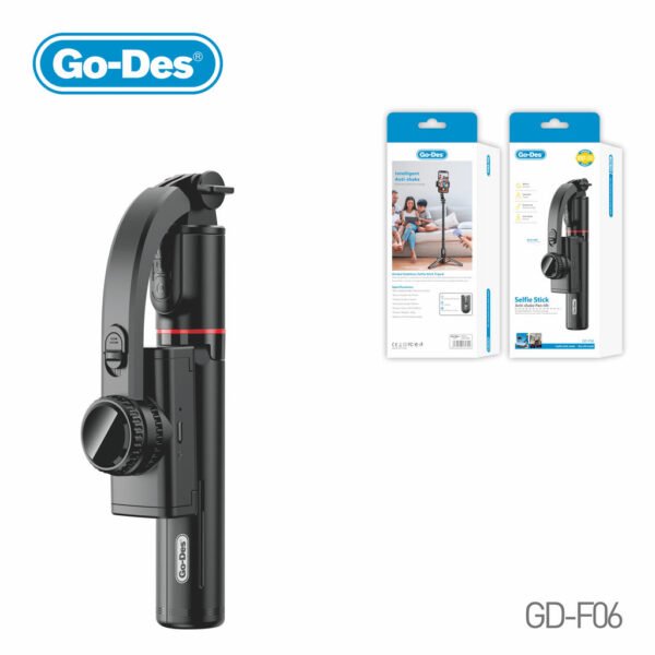 Go-Des Dual Mode Selfie Stick Pan-Tilt Stabilizer Tripod with Fill Light Anti-Shake Bluetooth Remote