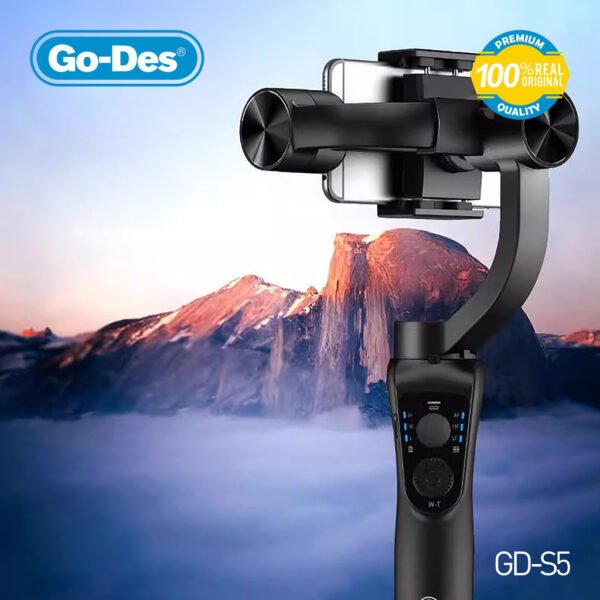 Go-Des 3-Axis Gimbal Stabilizer with AI Tracking Time-Lapse Object Follow Slow Motion Phone Charging