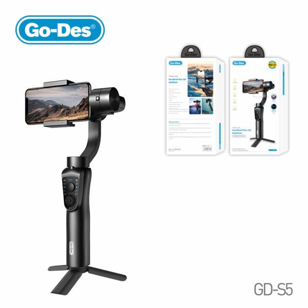 Go-Des 3-Axis Gimbal Stabilizer with AI Tracking Time-Lapse Object Follow Slow Motion Phone Charging