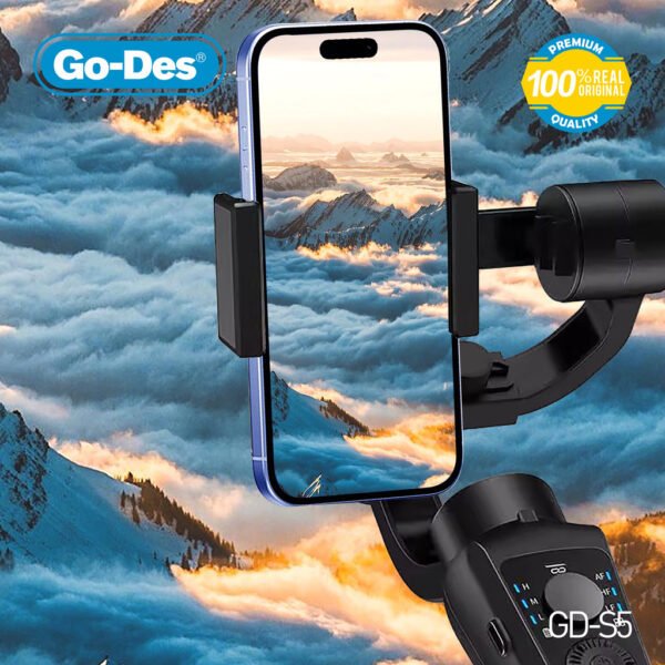 Go-Des 3-Axis Gimbal Stabilizer with AI Tracking Time-Lapse Object Follow Slow Motion Phone Charging