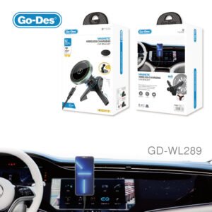 Go-Des 3in1 Wirelesss Charger 15W Qi Fast Charging Mag Safe Magnetic Car Phone Holder Wireless Charger